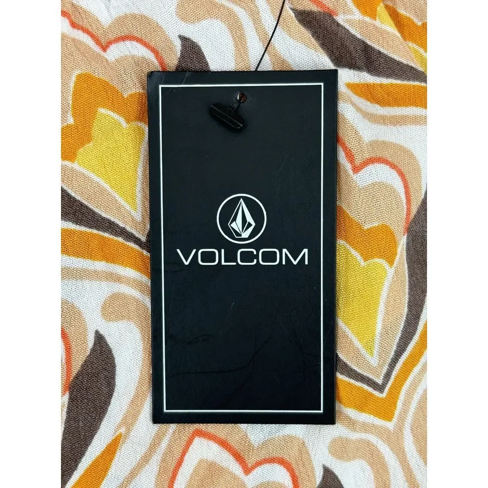 Volcom Women's Retrospectacle Shorts Size Small‎ Hazelnut Elastic Waist NWT